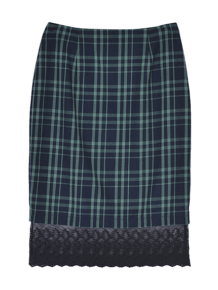 ヘムレースチェックスカート