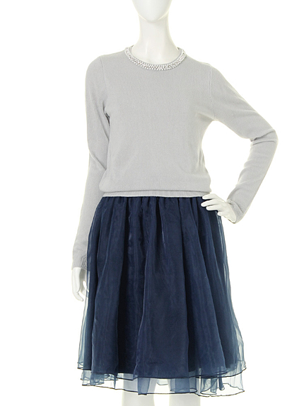 【moi】softy knit combi ワンピース