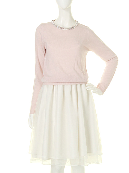 【moi】softy knit combi ワンピース