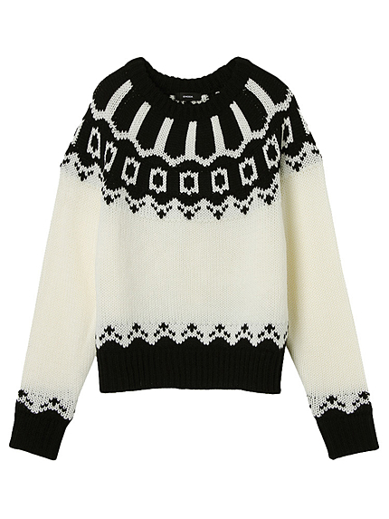 UPネックノルディックセーター