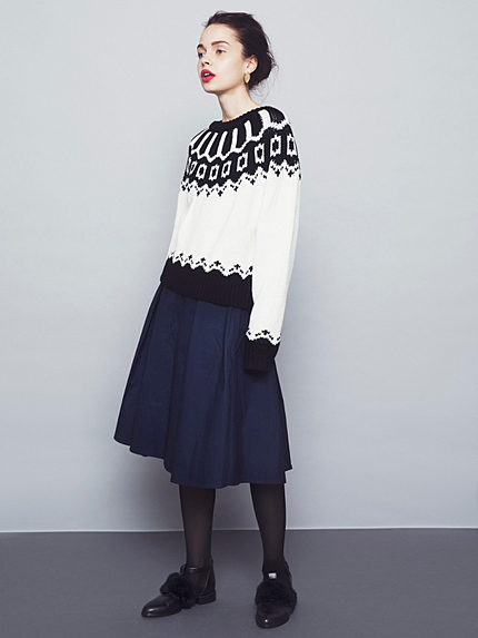 UPネックノルディックセーター