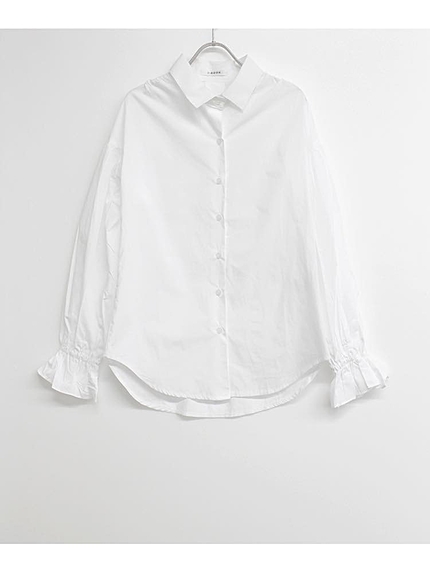 袖シャーリングシャツ