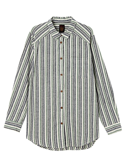 【Casual】起毛マルチストライプシャツ