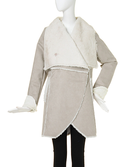 【FEMININE】ロングムートンコート