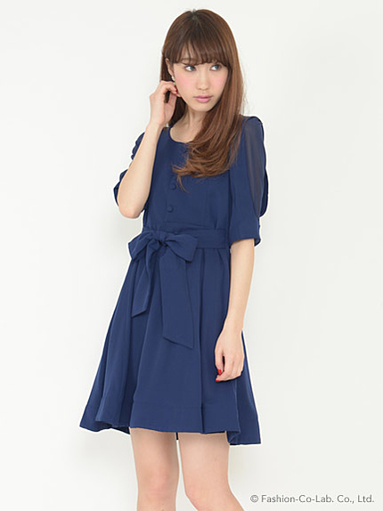 シアーショルダーワンピース