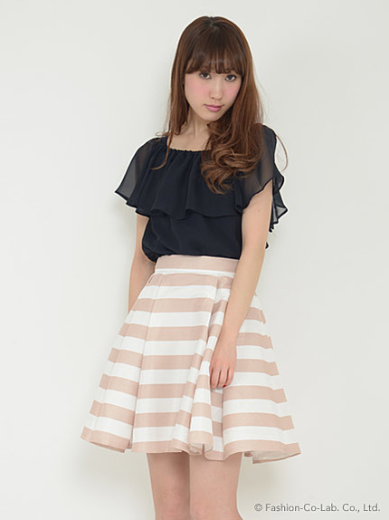 ボーダーフレアスカート