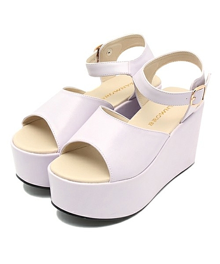 WEGO/フェイクレザー厚底サンダル