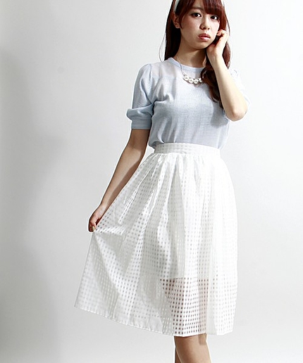 WEGO/オーガンジーミディスカート