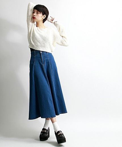 WEGO/デニムマキシスカート