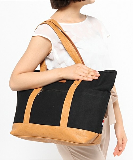 WEGO/キャンバスZIPトートバッグ