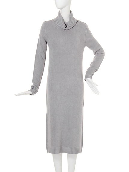 【CASUAL】ミドルゲージタートルニットワンピース