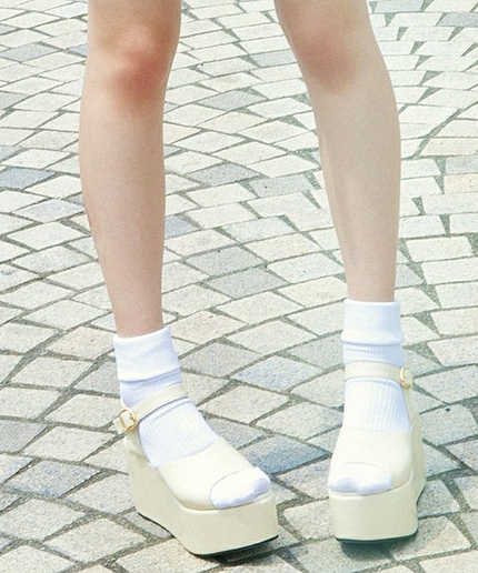 WEGO/フェイクレザー厚底サンダル