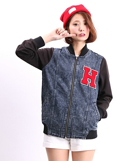 WEGO/デニムBIGスタジャン