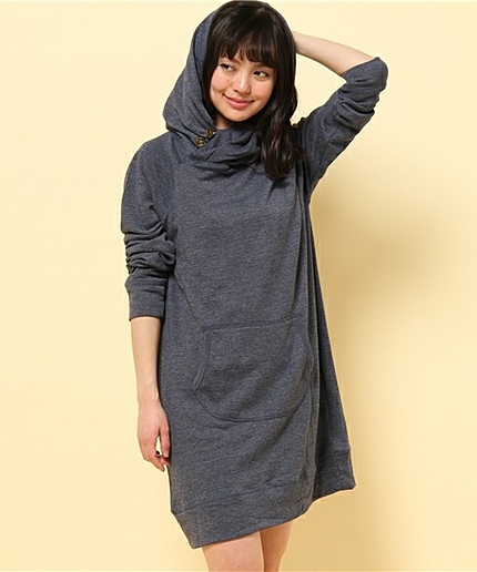 [GIORDANO]フード付きスウェットワンピース