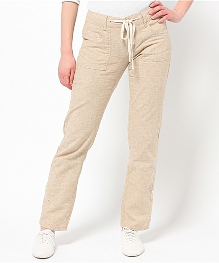 [GIORDANO]リネンイージロールアップパンツ