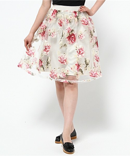 WEGO/オーガンジーフラワースカート