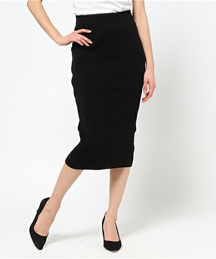 WEGO/ニットミモレスカート