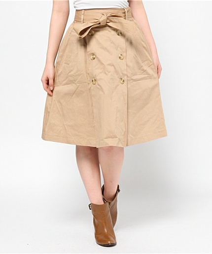 WEGO/ミドル丈トレンチスカート