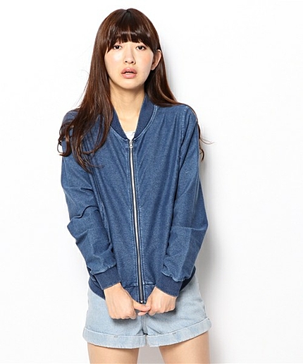 WEGO/裏毛デニムブルゾン