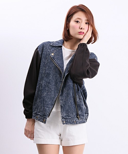 WEGO/デニムBIGライダースジャケット