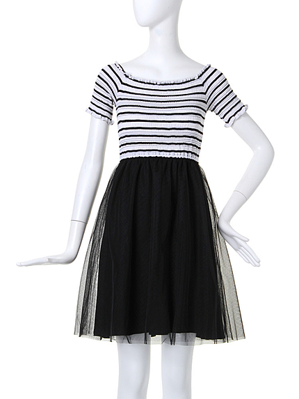 【FEMININE】シャーリングチュールOP