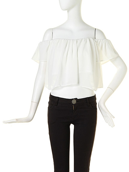 【FEMININE】フレアオフショルTOPS