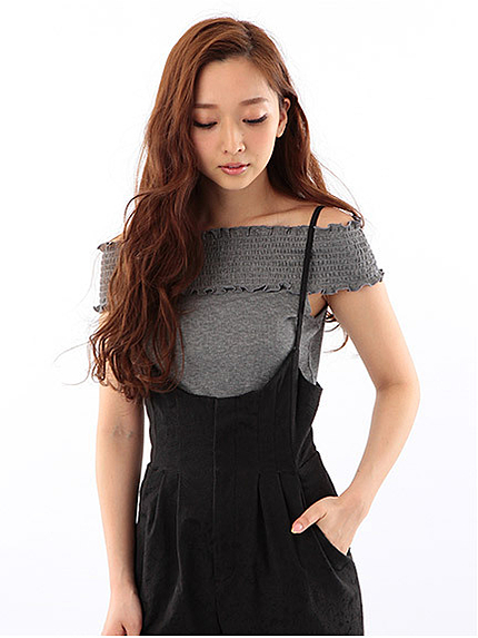 テレコシャーリングトップス