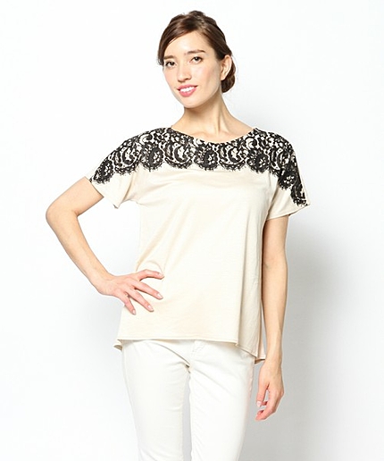 レースディティールカットソー