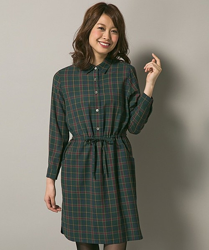 Ｗ／ＮＹオンブレーチェックワンピース