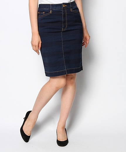 ｍｏｎｊｅａｎボーダーデニムスカート
