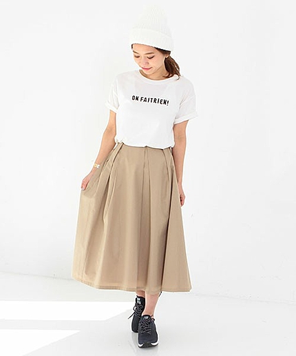 タックロングスカート/AEFC  PE/C TUCK LONG SK