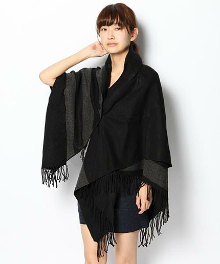 ラップフリンジポンチョ