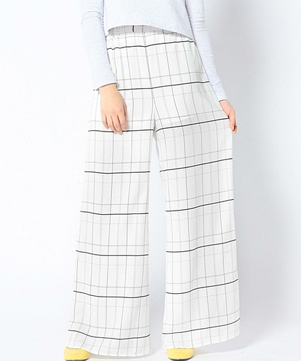 ◆the fifthチェックワイドパンツ/◆the/f CHK WIDE PT