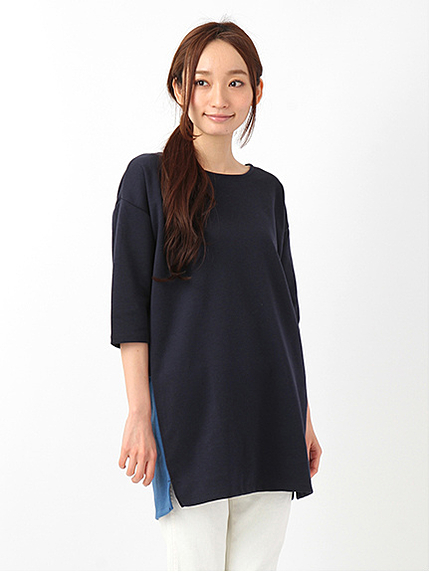 ・N後ろカラーブロックチュニック