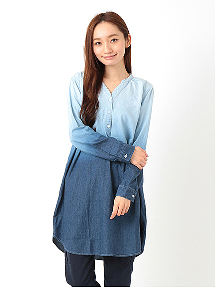 4.5ozデニム スキッパーチュニック