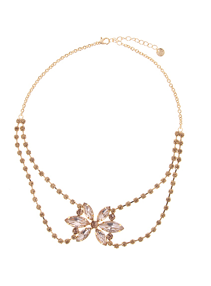 リボンビジューネックレス