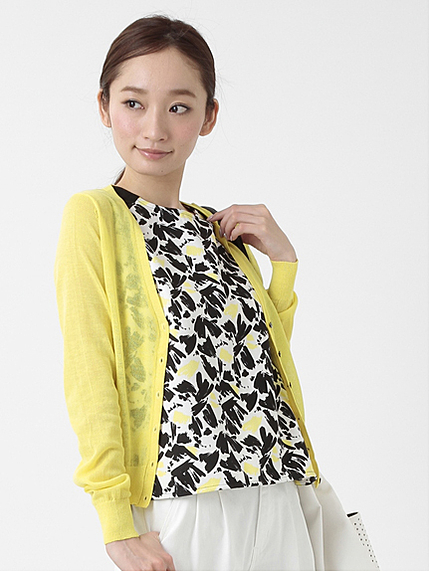 シアーVネックニットカーディガン