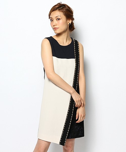 ライン配色ワンピース