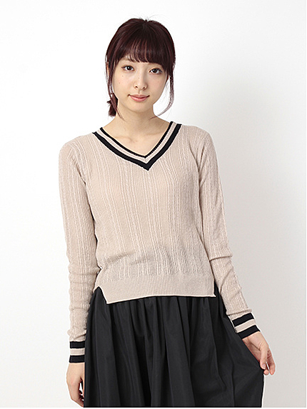 ラインケーブルVニットプルオーバー