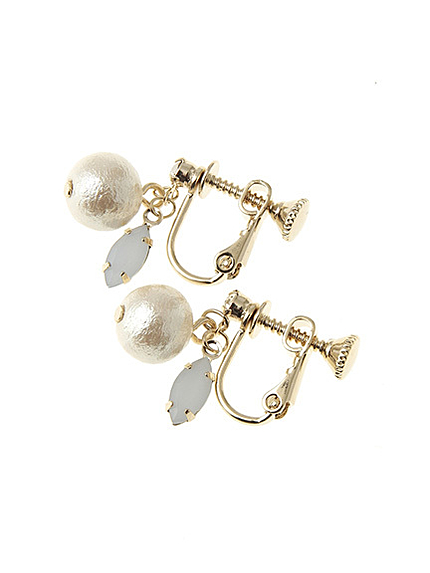 コットンパールイヤリング