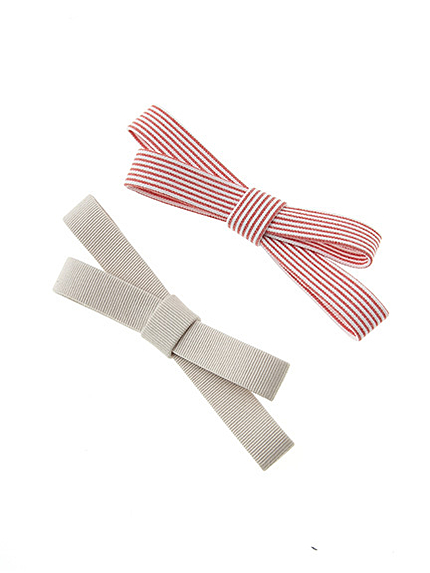 リボンストライプクリップセット