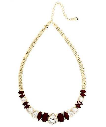 パール×ビジューショートネックレス