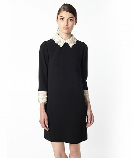 ビジュー衿ワンピース