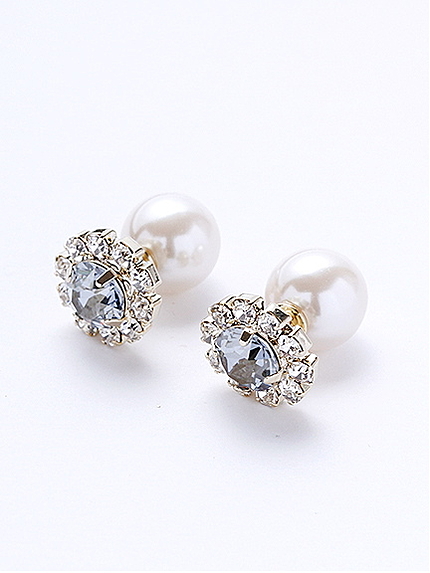 フラワービジューキャッチピアス