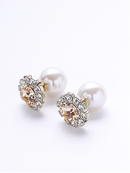 フラワービジューキャッチピアス