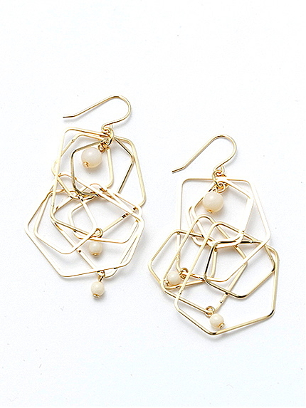 スクエアパーツピアス