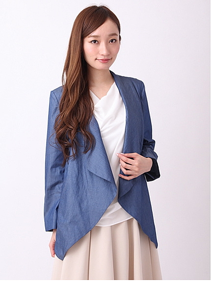 デニムドレープジャケット