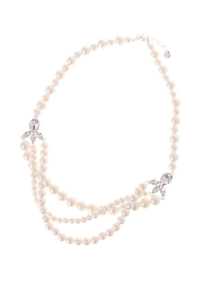 ビジュー&パールネックレス