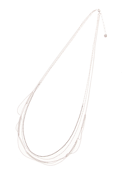 フリンジチェーンロングネックレス