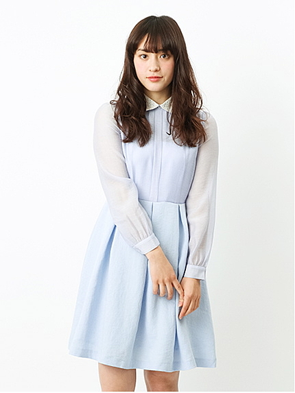 【Special Price】シャツカラードッキングワンピース